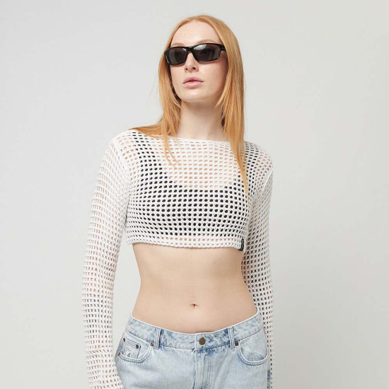 Karl Kani Γυναικεία πλεκτή μπλούζα Retro Crochet Crop LS